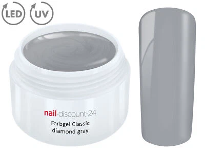Color UV Gel LED FARBGEL DIAMOND GREY French Modellage NailArt Design Nagel Grau - Bild 1 von 3