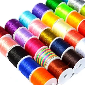 Collana Filo Spool 40 Metri Nylon Satina Cinese Nodo Seta 2mm RATTAIL - Foto 1 di 30