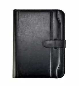 Black A4 Conference Folder Executive Portfolio Case With closure Belt -  CL-662 - Picture 1 of 3