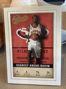NBA 2001-02 Fresh Card Fleer Authentix Atlanta Hawks Shareef Abdur-Rahim - Picture 1 of 2