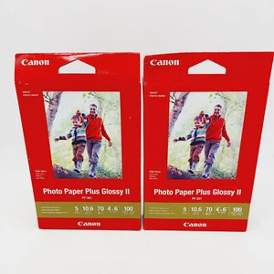 New 200 Canon Photo Paper Plus Glossy II Sheets 4 x 6 A6 Postcard Inkjet PP-301 - Picture 1 of 4
