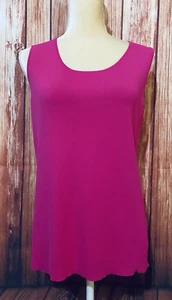 Women’s Medium Tank Top Coldwater Creek Pink U Neck Textured Stretch  - Picture 1 of 11
