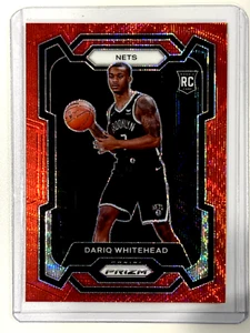 2023-24 Panini Prizm Dariq Whitehead Red Ruby Wave Prizm Rookie SP #175 Nets - Picture 1 of 2