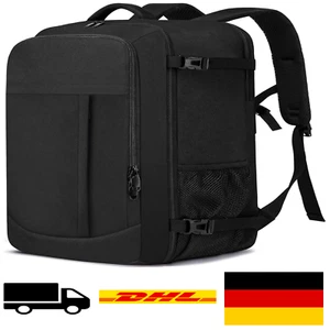 Handgepäck Rucksack 44L – 55x40x20cm Reisetasche Schwarz - Bild 1 von 9