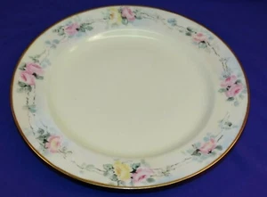 VINTAGE HAVILAND LIMOGES HANDBEMALTER TELLER MIT ROSA/GELBEN ROSEN GOLDRAND - Bild 1 von 5