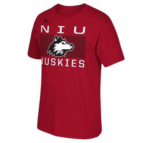 Northern Illinois Huskies NCAA Adidas "Big Pattern Name" Men's Red T-Shirt Cover