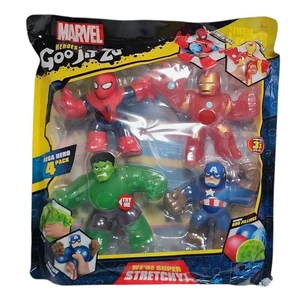 Heroes of Goo Jit Zu Marvel Hero 4er Pack Spider Man Iron Man Hulk Captain America - Bild 1 von 6