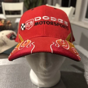 Vintage Dodge Mütze rot schwarz Flamme Feuer verstellbarer Riemen 2002 NASCAR Rennwagen - Bild 1 von 7
