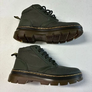 Sz5 Dr Martens Mayport Twill Canvas Chukka Boots Forest Green Youth Teen - Picture 1 of 10
