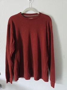 Horny Toad Mens M Cotton Sweater Rust Rib Knit Stretch Pullover Soft Exc Cond - Picture 1 of 8