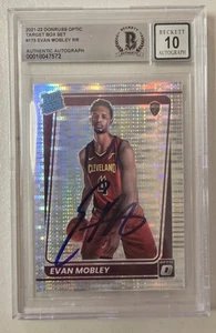 Evan Mobley Signed 2021-22 Donruss Optic Target Rookie Card Beckett Auto 10 Cavs - Picture 1 of 4