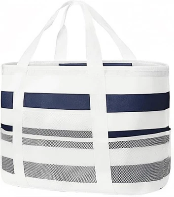 Bolsas de playa para mujer - Bolsas de mano grandes impermeables a prueba de arena, bolsa de malla para vacío Foto 1 de 4