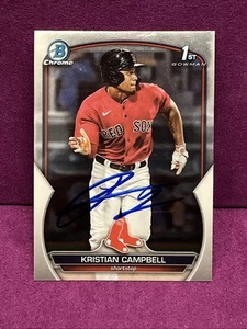 2023 Bowman Draft Chrome Kristian Campbell #BDC125 | RC | Bowman 1st | IP Auto🔥 - Picture 1 of 2