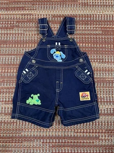 Vintage Y2K Blues Clues Overalls Size 12 Months Embroidered Construction - Picture 1 of 9