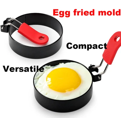 2 PCS Egg Fried Mold Stainless Steel Egg Rings Shaper Pancakes Eggs Kitchen Tool - Image 1 of 4