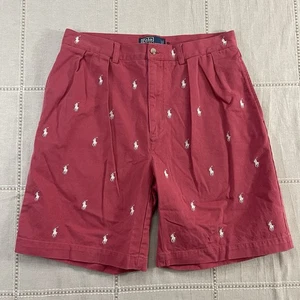 Polo Ralph Lauren Herren 33 Tyler Shorts Lachs All Over Pony Preppy Plissee - Bild 1 von 10