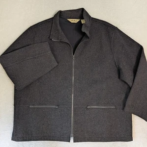 Eddie Bauer Jacket Mens 2XL Gray/ Black Full Zip Coat Pockets Wool Nylon Blend - Picture 1 of 8