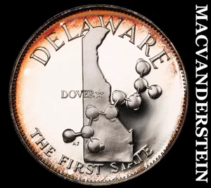 Delaware 14.5 g .925 Fine Sterling Silver Round - Choice Gem Proof  #F1918 - Picture 1 of 2