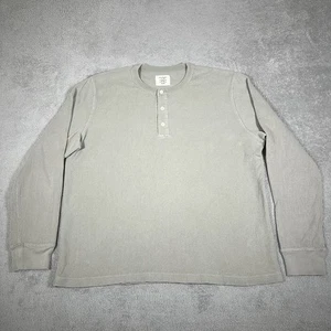 Chemise homme Buck Mason XL grise vintage thermique Henley Tee manches longues - Photo 1/11