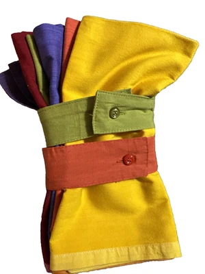 Crate & Barrel Fall Cloth Napkins Twilight Autumn 20X20 Set 6 Cotton - Image 1 of 4