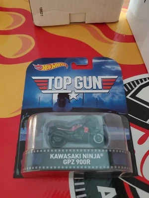 Hot Wheels 2016 Retro Entertainment Top Gun Kawasaki Ninja GPZ 900R Motorcycle - Image 1 of 4