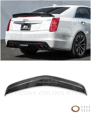 Para Cadillac CTS-V 16-19 | Paquete FIBRA DE CARBONO Tapa Trasera Alerón Foto 1 de 4