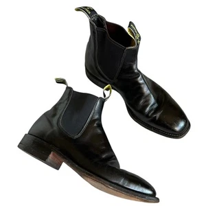 RM WILLIAMS R.M. Williams Black Leather Chelsea Boots Men's Size 7 G / 8 US - Picture 1 of 12