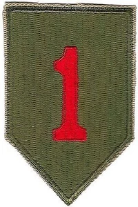 PARCHE DE PRIMERA DIVISIÓN DE INFANTERÍA DEL EJÉRCITO DE EE. UU. SEGUNDA GUERRA MUNDIAL (REPRODUCCIÓN) - Imagen 1 de 1