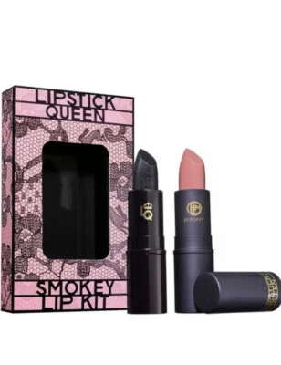 LIPSTICK QUEEN Smokey Lip Kit Black Lace Rabbit & Pinky Nude New In Box