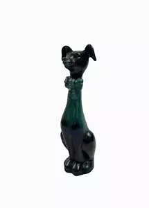 Blue Mountain Pottery Green Drip Glaze Bow Tie Winking Dog Ornament - Picture 1 of 11