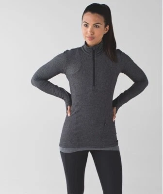 Lululemon Kanto Catch Me 1/2 cremallera jaspeada espiga reflectante para mujer talla 6” Foto 1 de 4