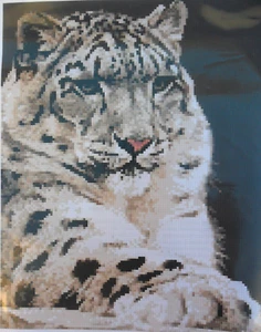 PIXELHOBBY "SNOW LEOPARD" 9 BASEPLATE MOSAIC PIXEL ART KIT #9BP79 15" x 12" NEW - Picture 1 of 7