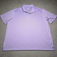 Reebok Golf Polo Shirt Mens 4XLT Purple Stripe Short Sleeve Stretch Logo
