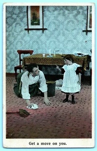 Comic Postcard~ Father & Daughter~ Get A Move On You~ Humor - Picture 1 of 2