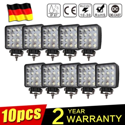 10X 48W LED Lámpara de luz de trabajo Inundación Spot Work Light Truck Driving - Imagen 1 de 4