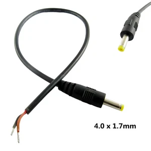 1 un. 4,0 mm x 1,7 mm macho enchufe conector de alimentación de CCTV con cable de 1 pie - Imagen 1 de 3