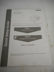 Brother MFC-665CW Printer Quick Start Guide Booklet - Picture 1 of 3