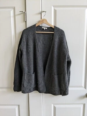 Cárdigan Madewell Redford Mujer XL Gris Frente Abierto Lana Merino Suéter De Gran Tamaño Foto 1 de 4