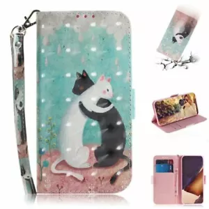 Cat Wallet Phone Case For iPhone Samsung NOKIA Google Motorola Sony Oneplus LG - Picture 1 of 5