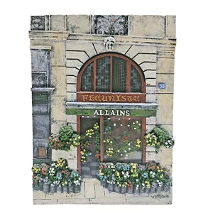 Scott Steele Artissimo 3D "Flaurista Allains" Flower Shop Paris Wall Plaque - Picture 1 of 12