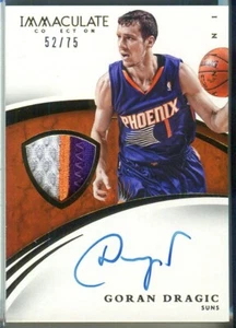 2014-15  Panini Immaculate Collection Goran Dragic Auto Game used Patch 52/75 - Picture 1 of 2