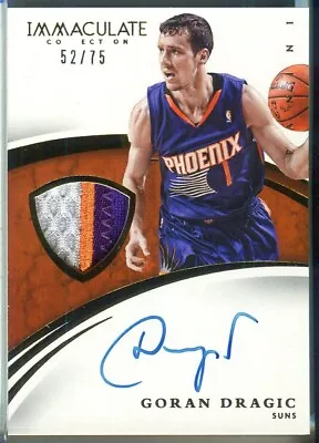 2014-15  Panini Immaculate Collection Goran Dragic Auto Game used Patch 52/75 - Image 1 of 2