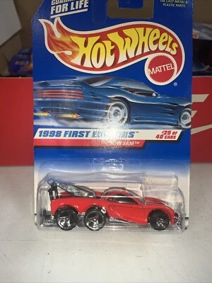 Hot Wheels #658 1998 vintage primeras ediciones 25/40 TOW JAM rojo con 3 radios Malasia Foto 1 de 4