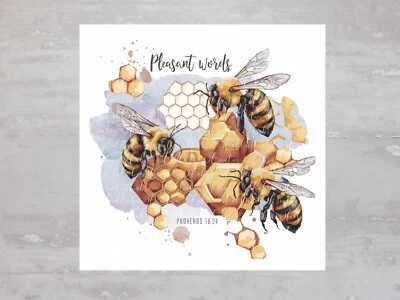 Painel de tecido Provérbios 16:24 palavras agradáveis abelha artesanato costura colcha bloco A610 - Imagem 1 de 4