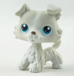 Mini Pet Shop Toys Light Grey Blue Eyes Collie Dog Animals LPS #363 - Picture 1 of 2