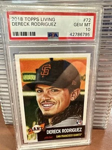 2018 Topps Living #72 Dereck Rodriguez RC PSA 10 Gem Mint San Francisco Giants - Picture 1 of 2