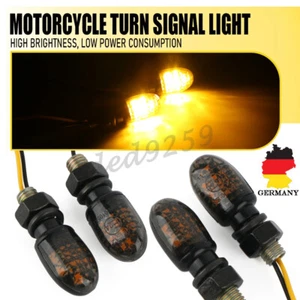 4x LED Blinker Motorrad Rauchglas Blinkleuchten Universal Vorn Hinten E-Geprüft - Bild 1 von 14