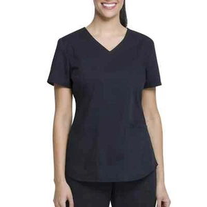 Blusa Médica Scrubstar Mujer Cuello en V Esencial Negra Talla Mediana - Imagen 1 de 5