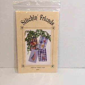 Tempting Towels Four  Applique Pattern Stitchin' Friends - Picture 1 of 3
