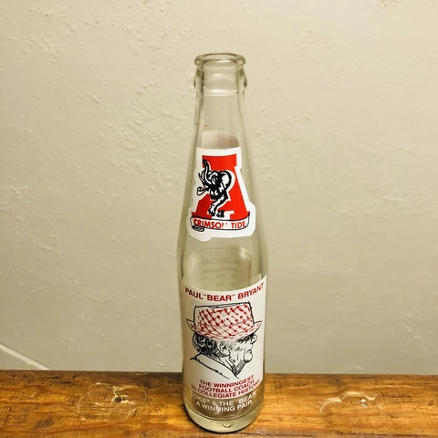 Alabama Crimson Tide Paul Bear Bryant Vintage Collectors Coca-Cola Bottle Cover